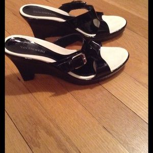 Enzo Angiolini patent platform sandals